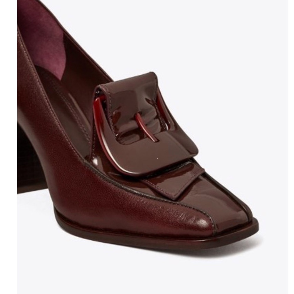 NIB Torry Burch Banana Heel Loafer 80MM Plum Size 8